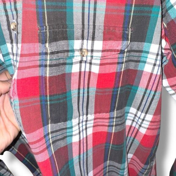 GANT Red Plaid Cambridge Flannel Button Down Sz L - Picture 5 of 8